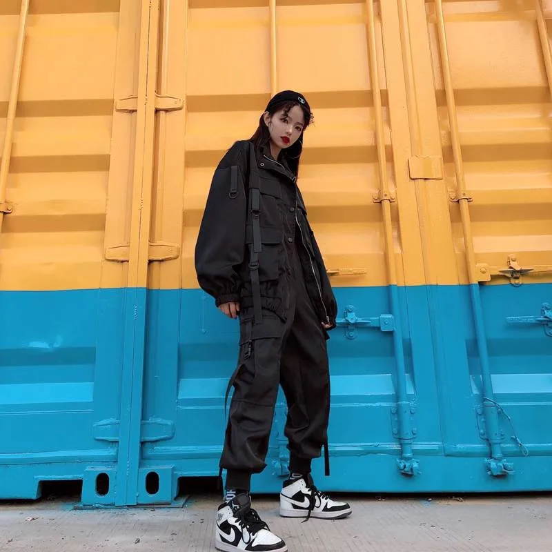 Модная Новая версия Harajuku спортивные брюки женские брюки-карго с высокой талией Pantalon Bomber Femme брюки женские s high Street Joggers