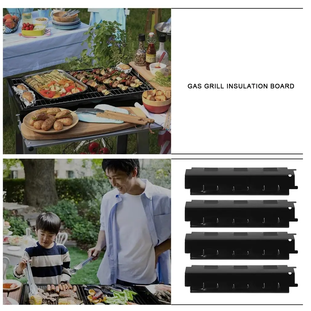 

4Pcs Heat Plate Shield Stainless Steel Gas Grill Heat Plate Barbecue For Grill Charbroil Oven Replacement Parts 4 Pcs Oven Repl