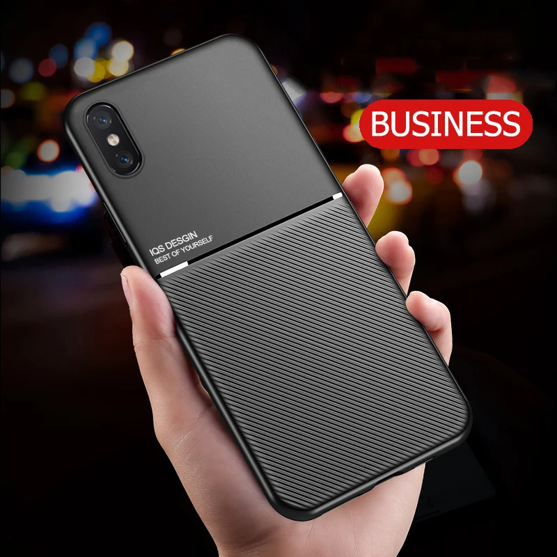 Для iPhone Xs Max чехол мягкий силиконовый PU противоударный с магнитом автомобильный