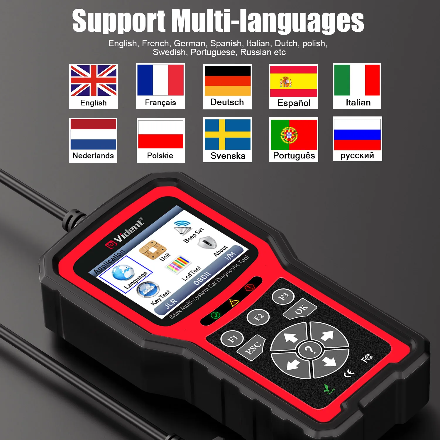 VIDENT iMax4303 для Jaguar/Land Rover OBD2 автомобильный диагностический инструмент Поддержка TPMS