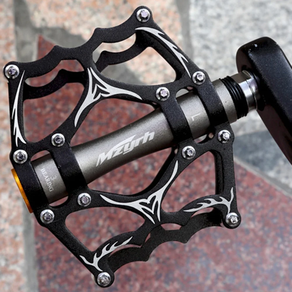 

Bike Pedals 3 Bearings Sealed Non-Slip Aluminum Alloy Bicycle Platform Flat Pedals for MTB, 14mm