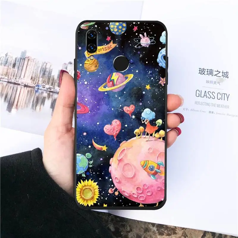 

Cartoon space universe star planet Phone Case For Huawei honor Mate P 10 20 30 40 Pro 10i 9 10 20 8 x Lite funda coque