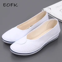 eofk women loafers soft slip on canvas flats shoes woman solid casual breathable shoe for mother platform shoes