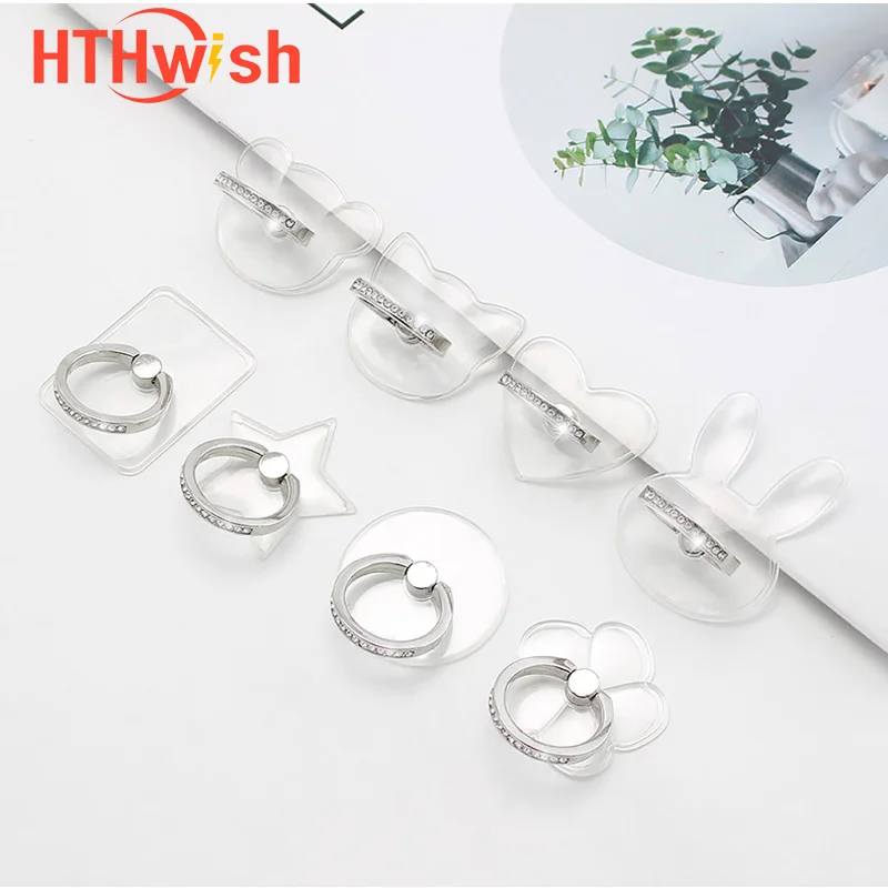 

Diamond Universal Stent Mobile Phone Holder Stand Finger Ring Magnetic For Smart Phone Transparent holder for iphone XS MAX 8