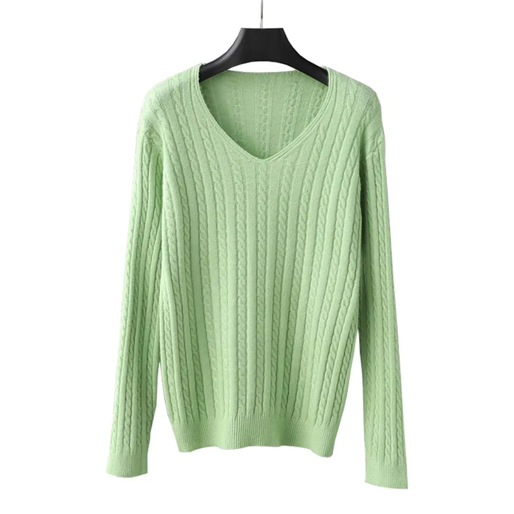 Женский свободный свитер однотонный вязаный жакет с длинным рукавом