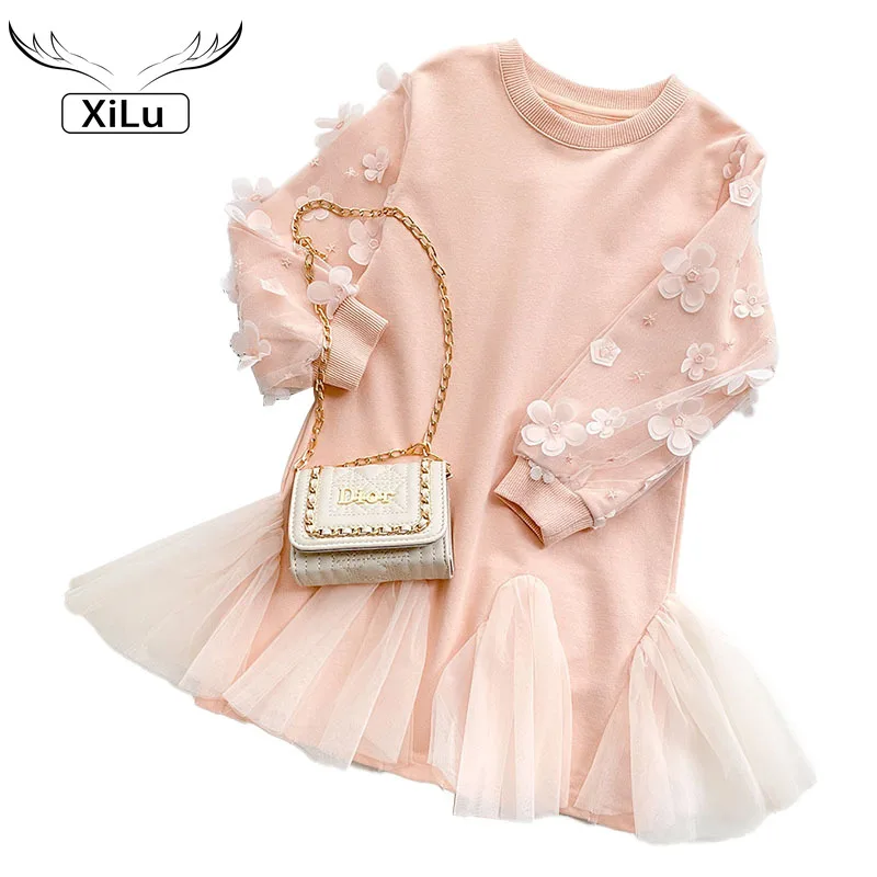 

Girls Korean Style Stitching Sweater Dress Kids Dresses for Girls Baby Clothing Girls Autumn Clothes Toddler Fall Clothes 2021