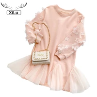 girls korean style stitching sweater dress kids dresses for girls baby clothing girls autumn clothes toddler fall clothes 2021