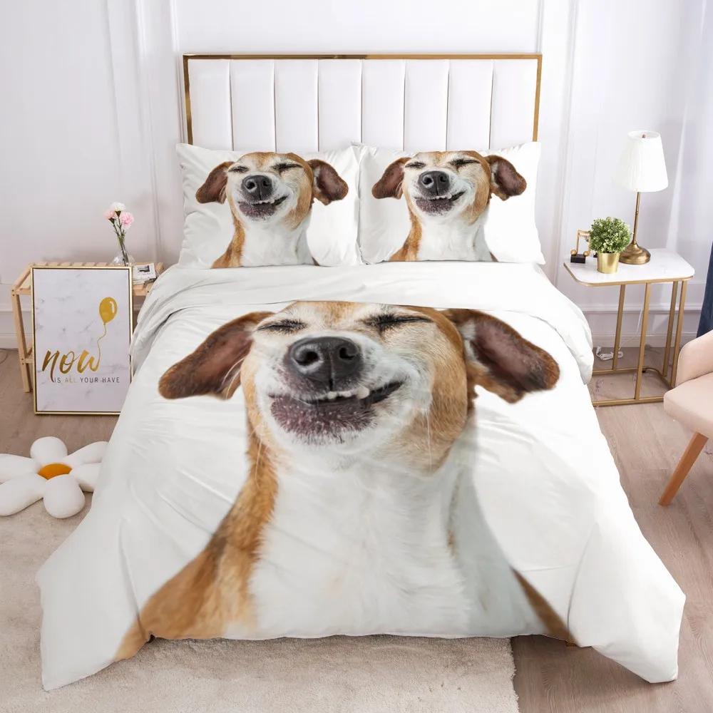 Comprar Juego De Fundas De Edredón 3D Para Gatos Y Perros, Ropa De Cama, Funda De Almohada, Individual, Doble Tamaño