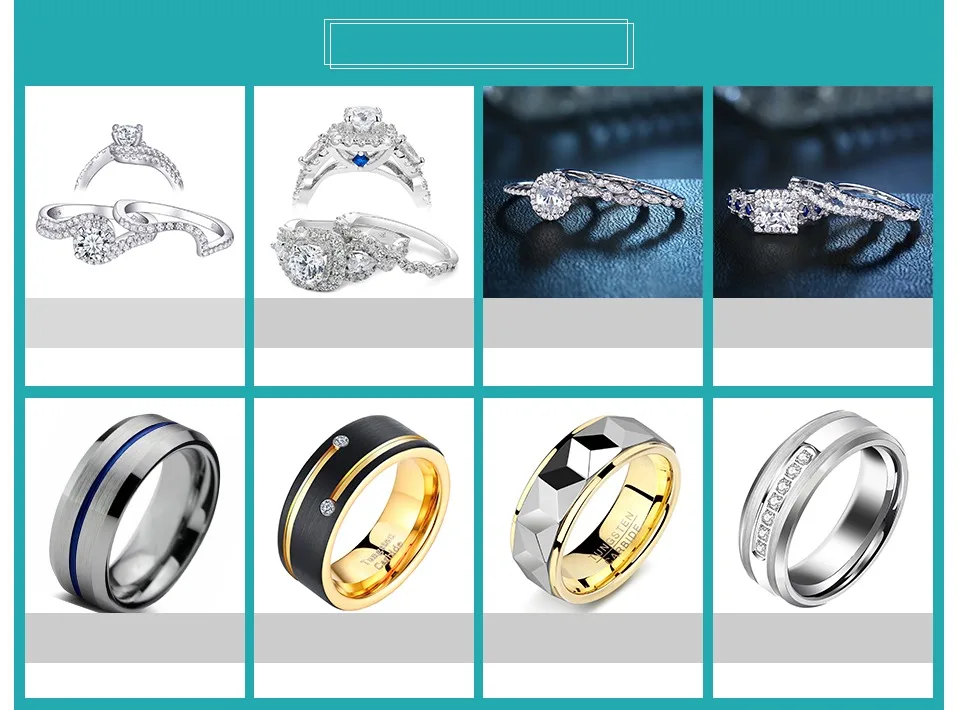 Newshe 3 шт. 925 пробы серебряные обручальные кольца для женщин 2 Ct AAA CZ Синие боковые камни классические ювелирные изделия обручальное кольцо набор