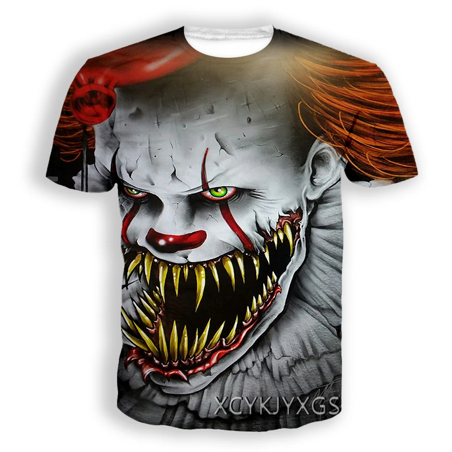

Men/Women 3D Printed T-Shirt Pennywise Short Sleeve Fashion T Shirt Sport Pullover Summer Tops Tees L02