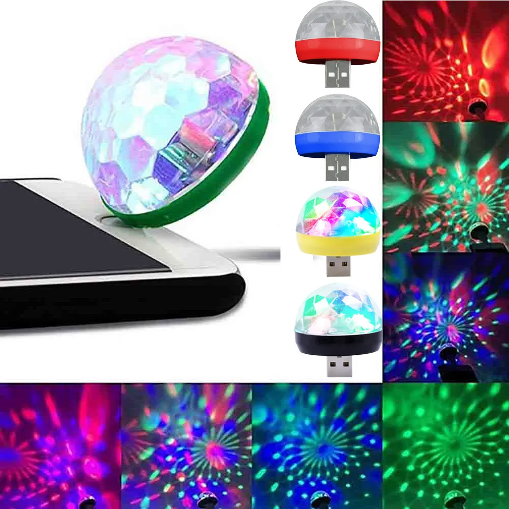 Миниатюрный RGB светодиодный праздвечерние чный диско-шар с USB сценическое