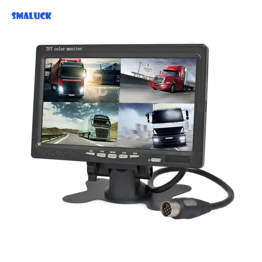 

SMALUCK DC12V-24V 7 "4 Сплит четырехъядерный ЖК-экран цветной монитор заднего вида для автомобиля грузовика автобуса камера заднего вида
