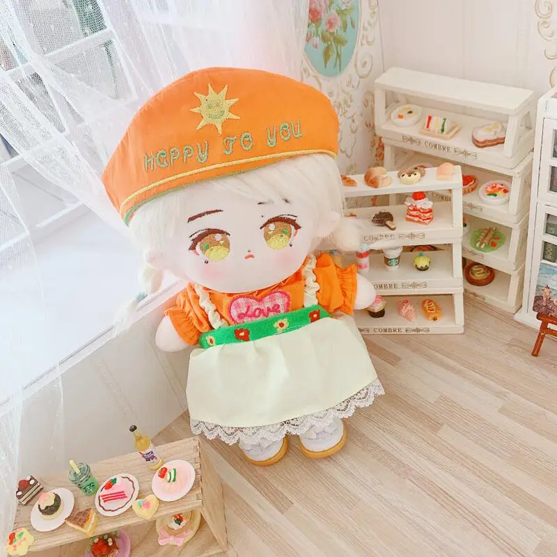 

Pink case love orange dress 20cm suit 20cm baby clothes cotton doll clothes