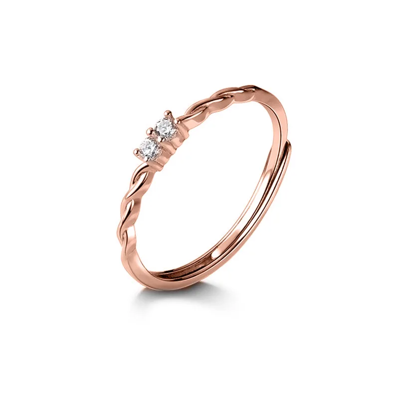 

Trustdavis Genuine 925 Sterling Silver Fashion Sweet Cross Twist Shiny CZ Adjustable Ring For Women Wedding Party Jewelry DB1062