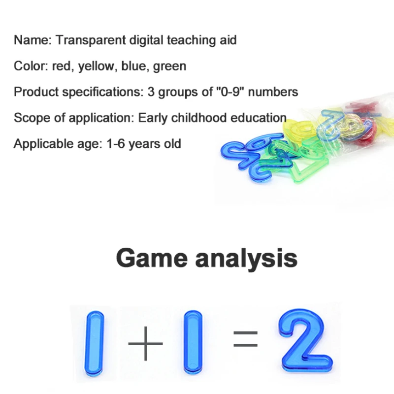

30pcs/set Transparent Letters Numbers Educational Teaching Tools Intelligence Development Toy For Kids Children 3D Math Toys