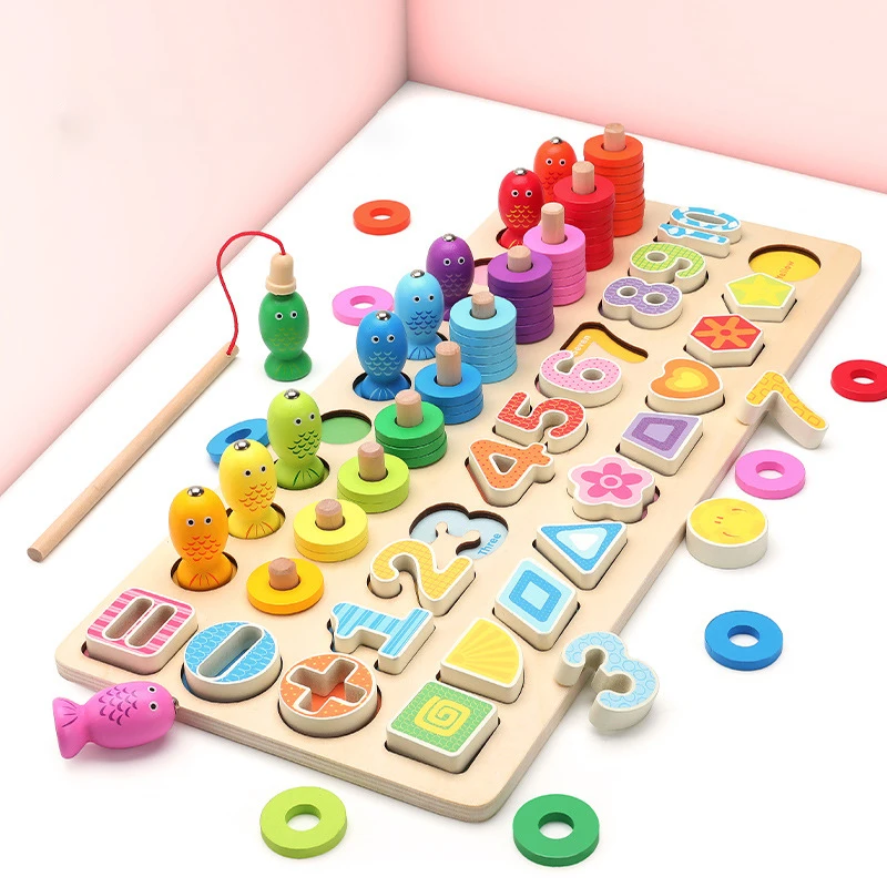 Монтессори деревянная доска математическая игрушка геометрические формы