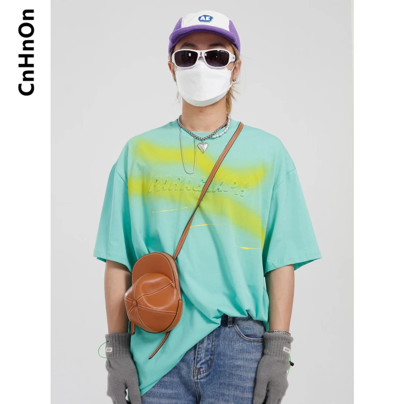 

Summer new product round neck loose short-sleeved men's 3D three-dimensional letter tie-dye printing T-shirt for men M1-O-W8027