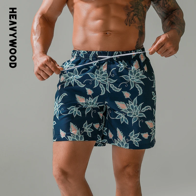Шорты мужские для плавания с сетчатой подкладкой принтом | Мужская одежда