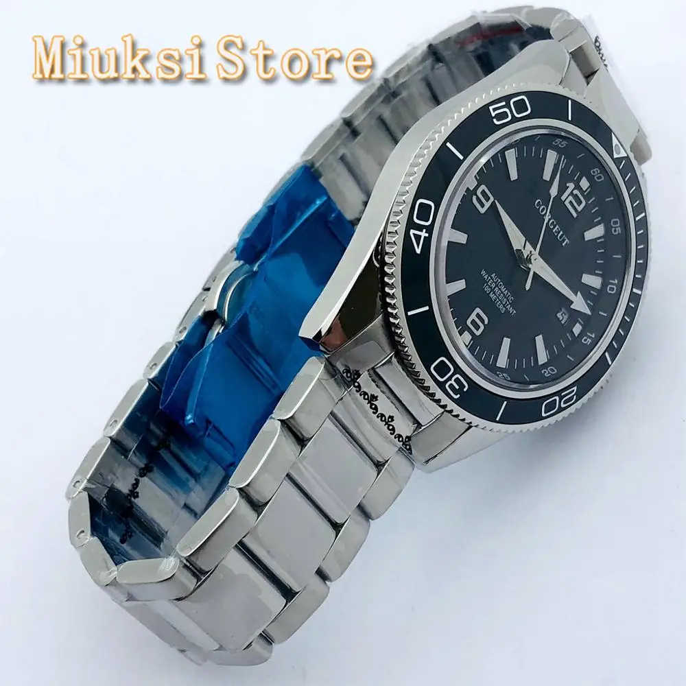 Мужские водонепроницаемые автоматические часы с черным циферблатом 41 мм