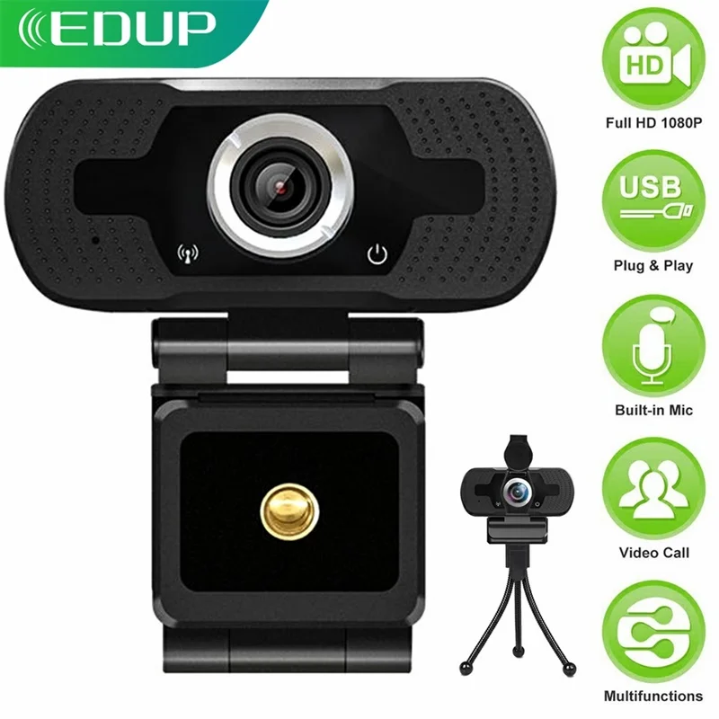 

EDUP 1080P Webcam Mini USB Computer WebCamera Digital Web Cam With Micphone Rotatable Camera for Live Broadcast Video Calling
