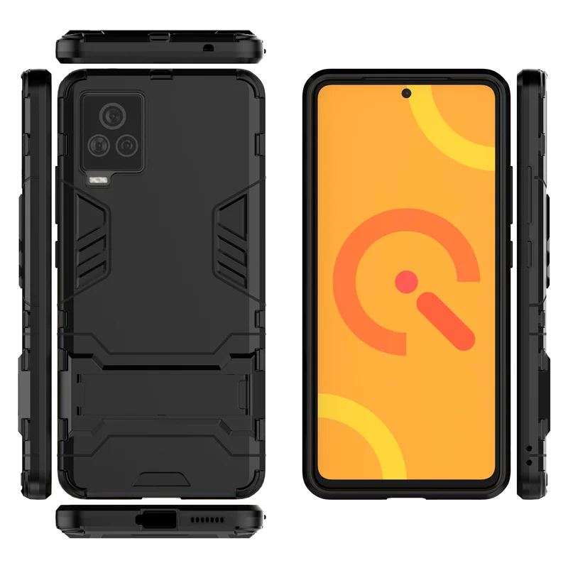Phone Case For iQOO 7 Case Shockproof PC Back Hard Heavy Armor Phone Bumper Stand Cover For Vivo iQOO 7 Cover For iQOO 7 Fundas