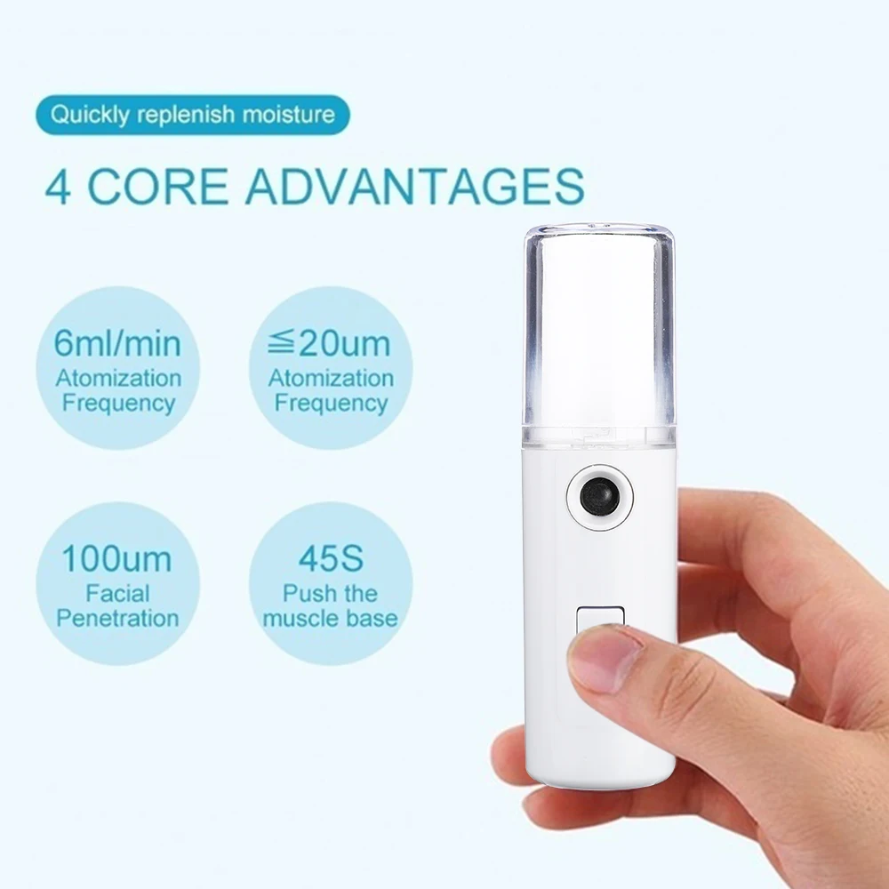 

Ultrasonic Skin Scrubber Skin Peeling Extractor Facial Deep Cleaning Beauty Device + Skin Rejuvenation Nano Face Mist Steamer