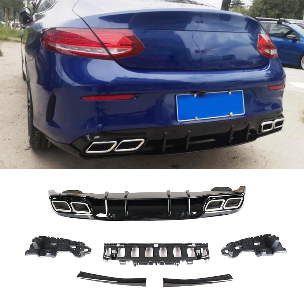 Автомобильный задний бампер диффузор для Mercedes Benz C Class W205 C205 C43 AMG Sport Coupe 2015up с
