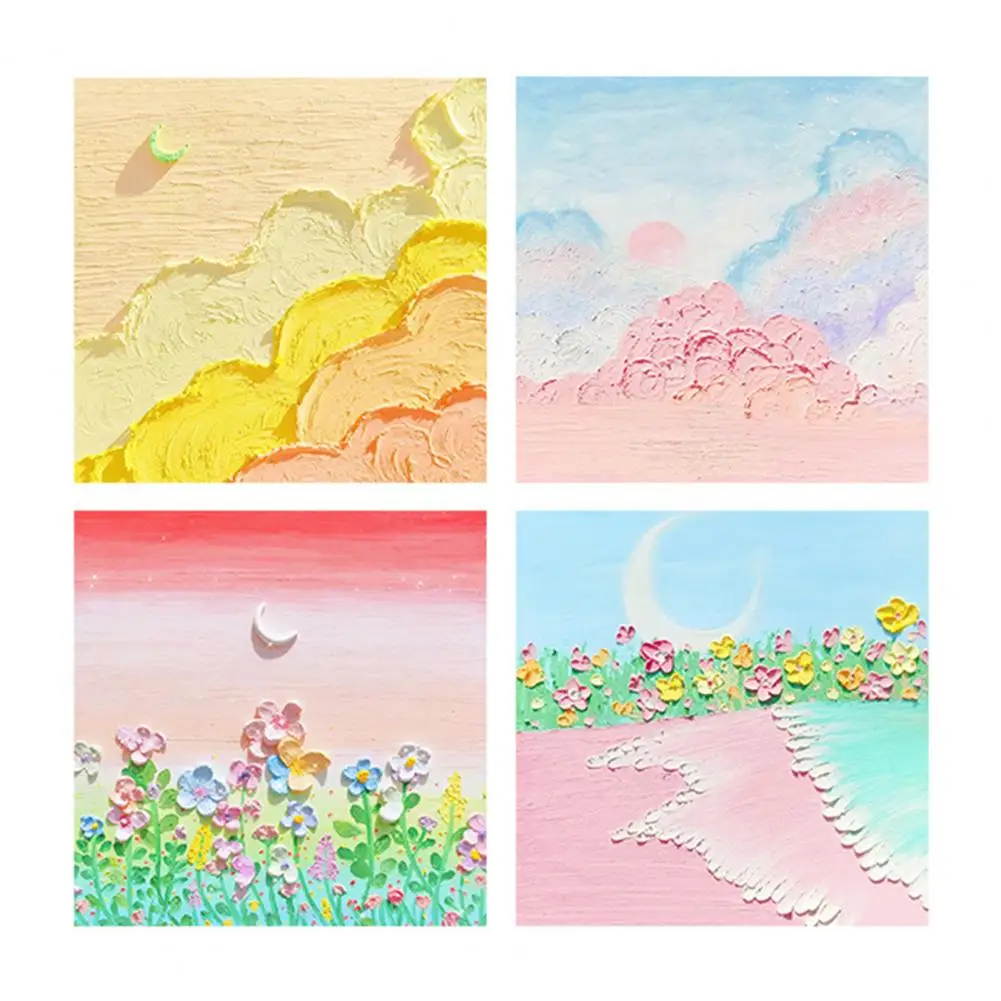 

80Pcs/Set Attractive Memo Note Multi-use Hard to Fade Sticky Notepad Beautiful Oil Painting Style Memo Pad
