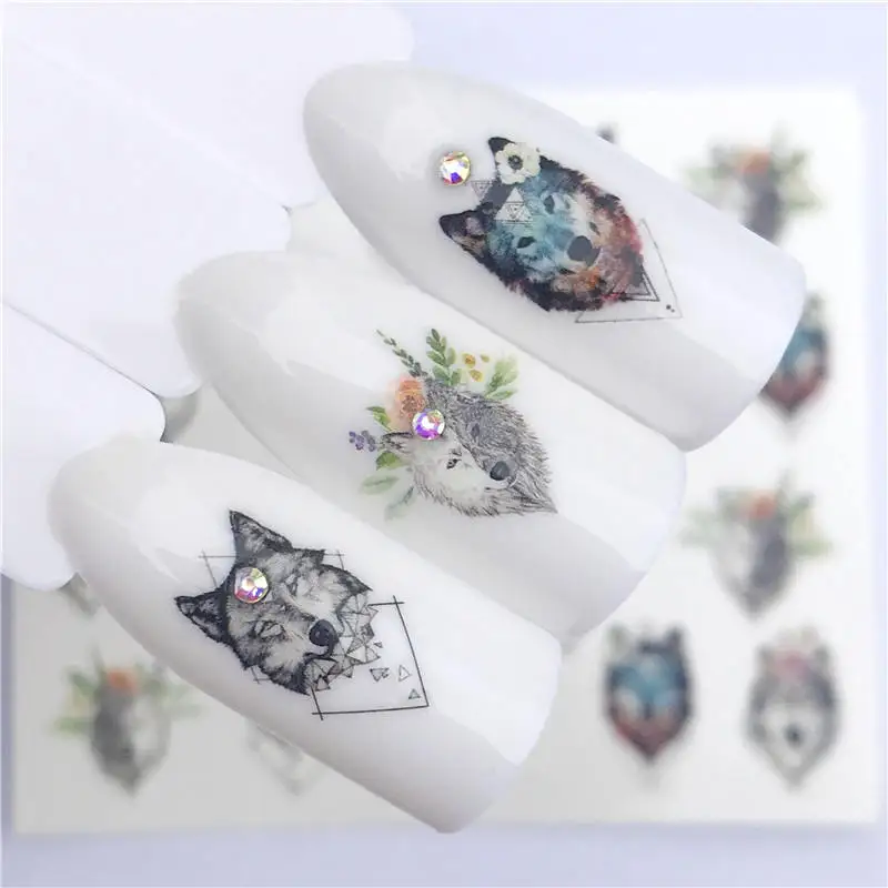 

2023 NEW Designs Wolf/Vintage/Flamingo Noble Necklace Nail Art Water Decals Transfer Sticker Manicure Nail Decoration