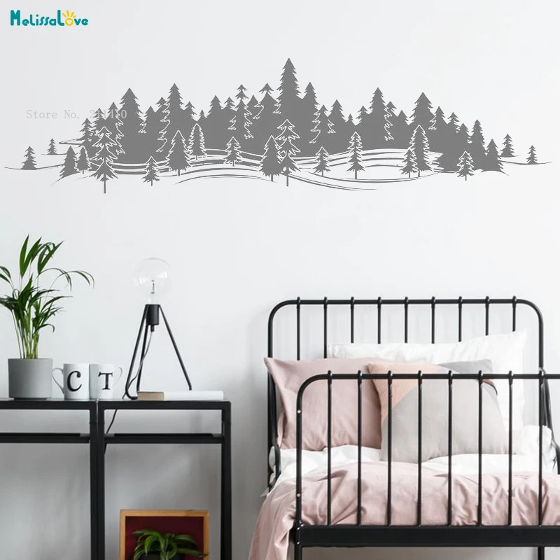 Большая наклейка на стену с изображением леса Treescape искусственная сосна