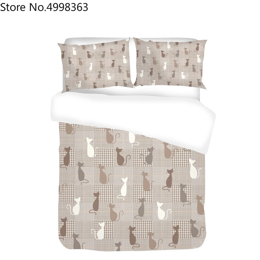 Комплекты постельного белья с милым котом 2/3 шт. покрывало для кровати