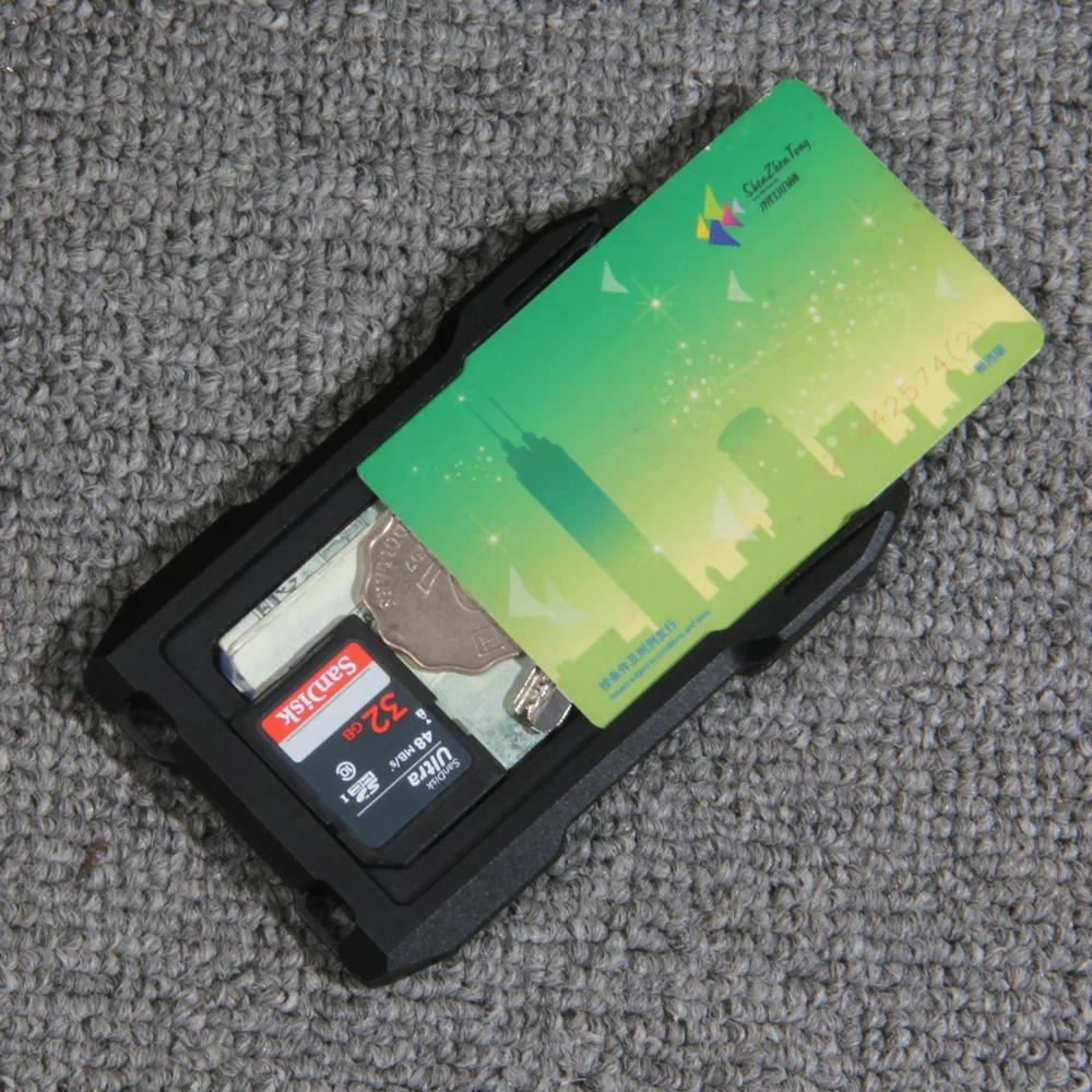 

С функцией блокировки Rfid карты металлический бумажник с ключ чехол для Для мужчин минималистский кредитной держатель для карт кошельки бре...