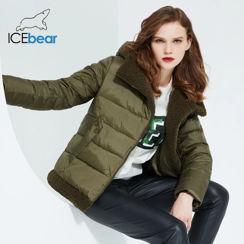 Icebear 2020 зима новая женская куртка с капюшоном женского хлопка Высококачественная