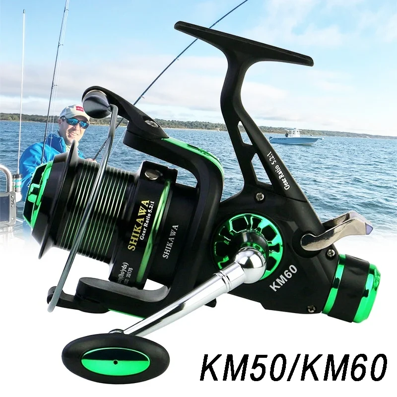 Рыболовная катушка с металлической головкой передним и задним