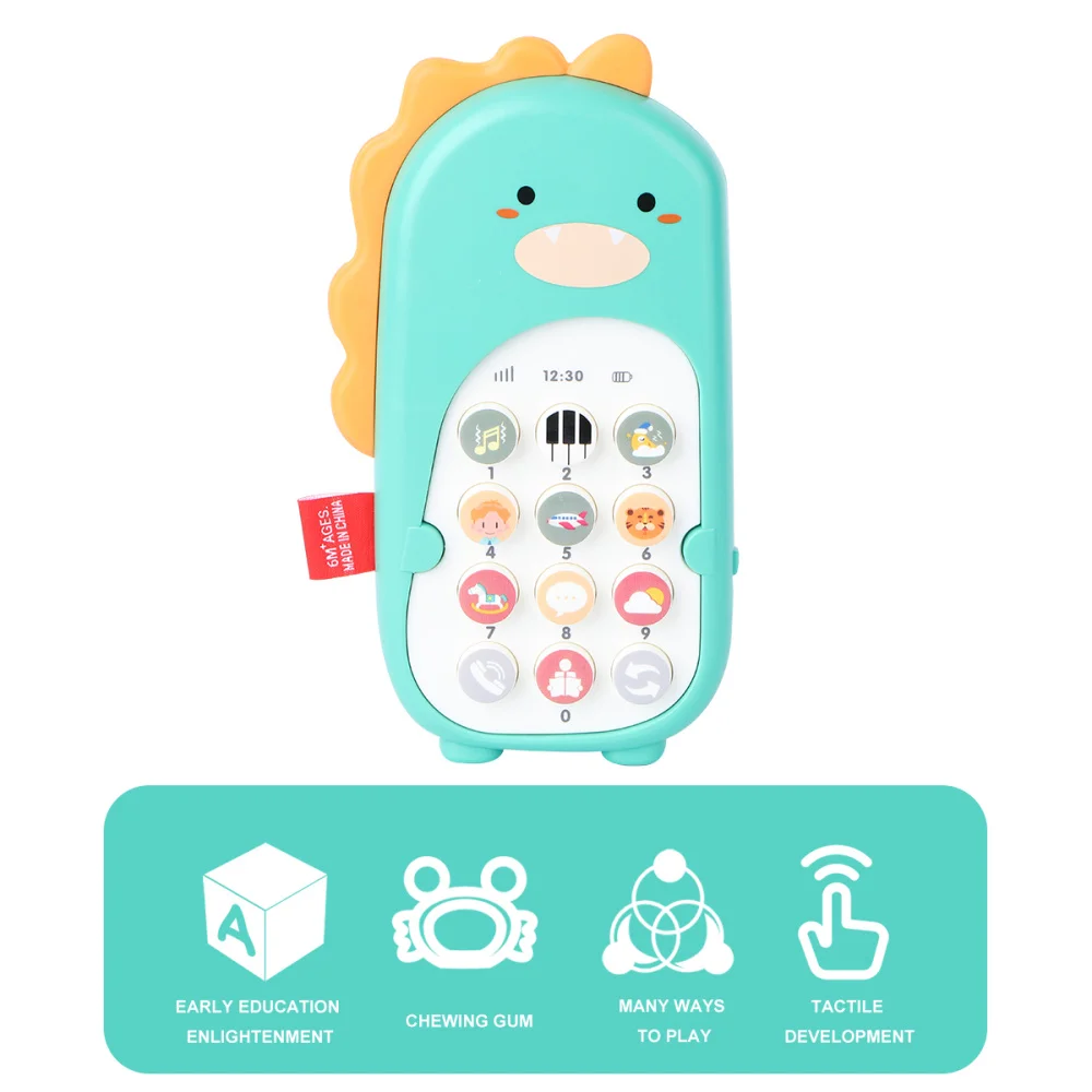

1PC Imitation Mobile Phone Early Childhood Bilingual Phone Chewable Vibration Phone Cartoon Baby for Kids Playin