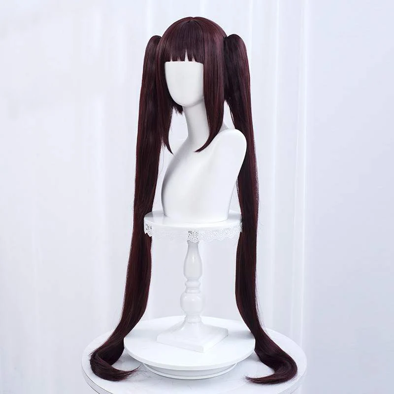 Парик для косплея NEKOPARA chocolchocola термостойкий с длинными хвостиками коричневый