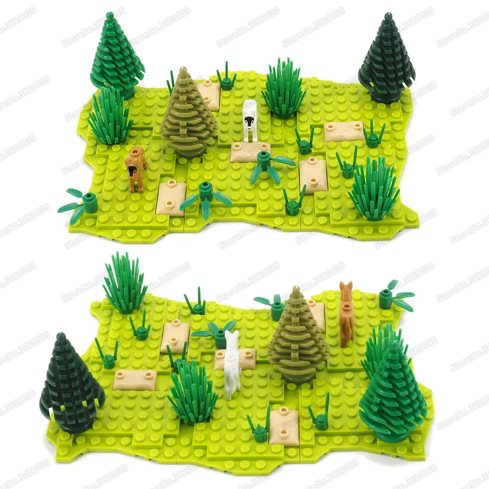Строительный блок: зеленое растение Лесной патруль животных собака Moc WW2 военные