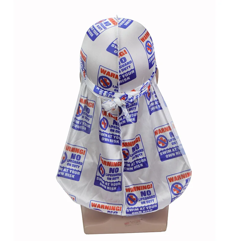 Мужская и женская бандана в стиле хип-хоп шелковистая Бандана с принтом Warnning