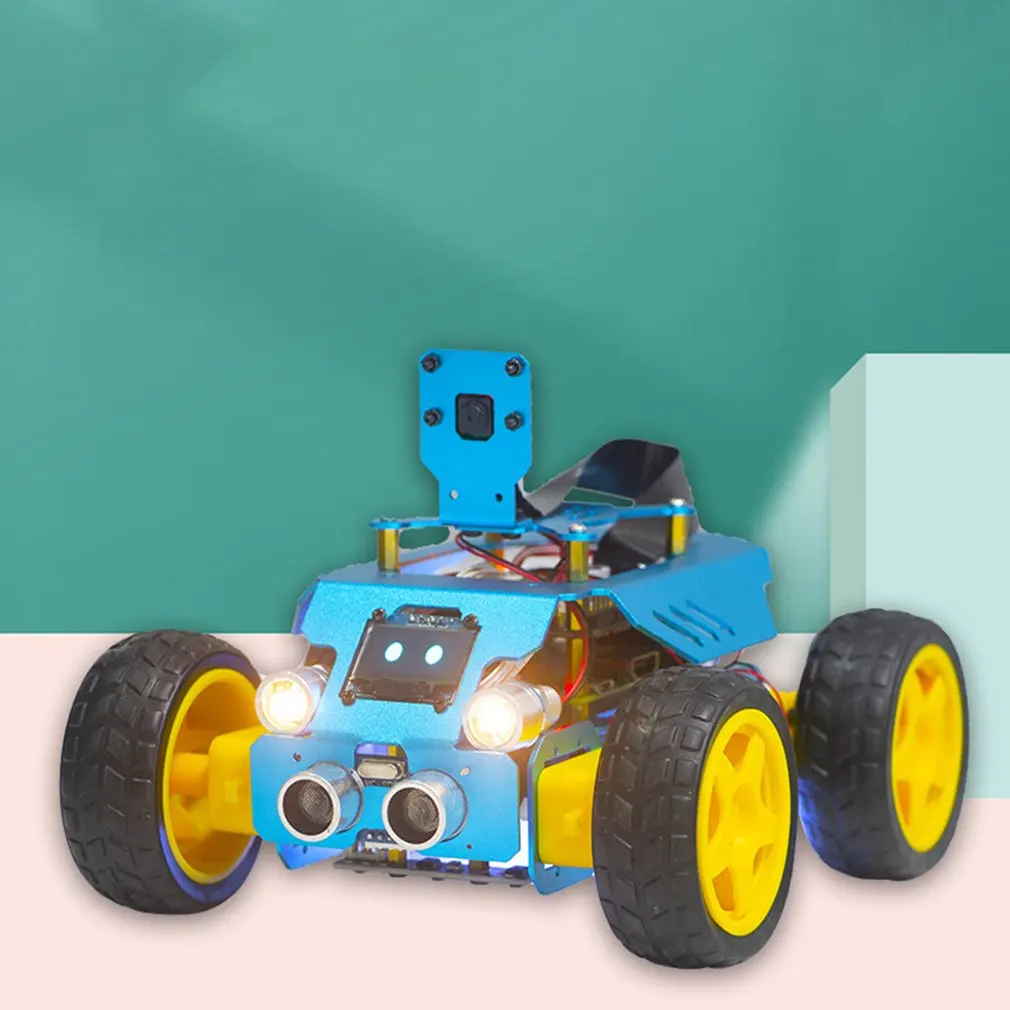 

Christmas Science Education Aluminium Alloy Four Wheel Cool Sports Car Secondary Programming Modular Structure App Control Robot