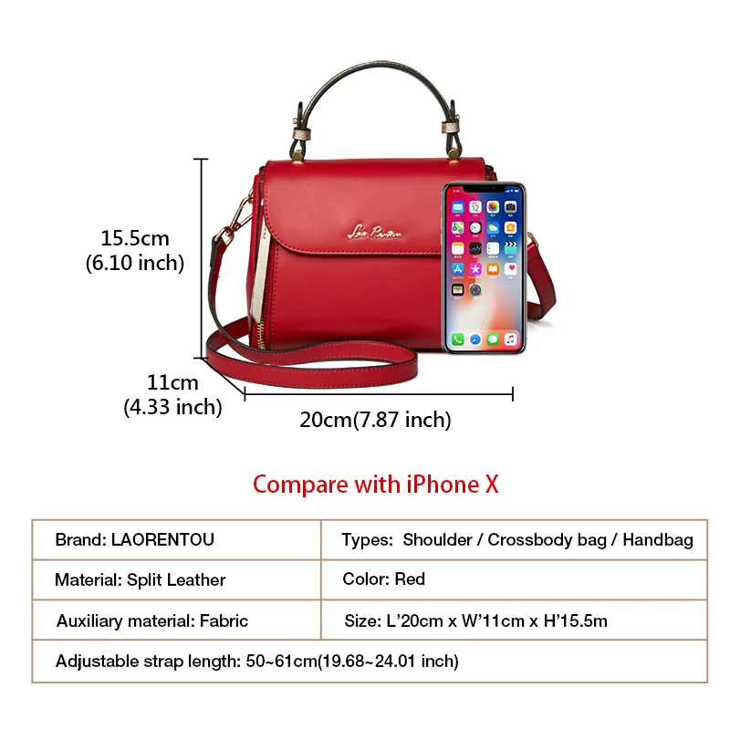 Женская сумка-тоут LAORENTOU из мягкой воловьей кожи с откидной крышкой | Багаж и