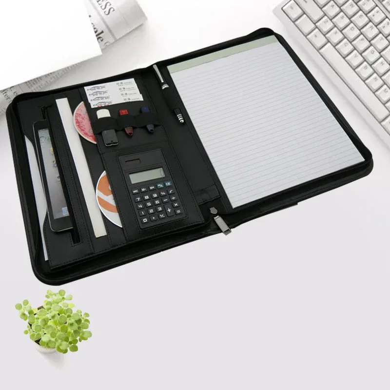 Бизнес Портфолио информация папки калькулятор из искусственной кожи