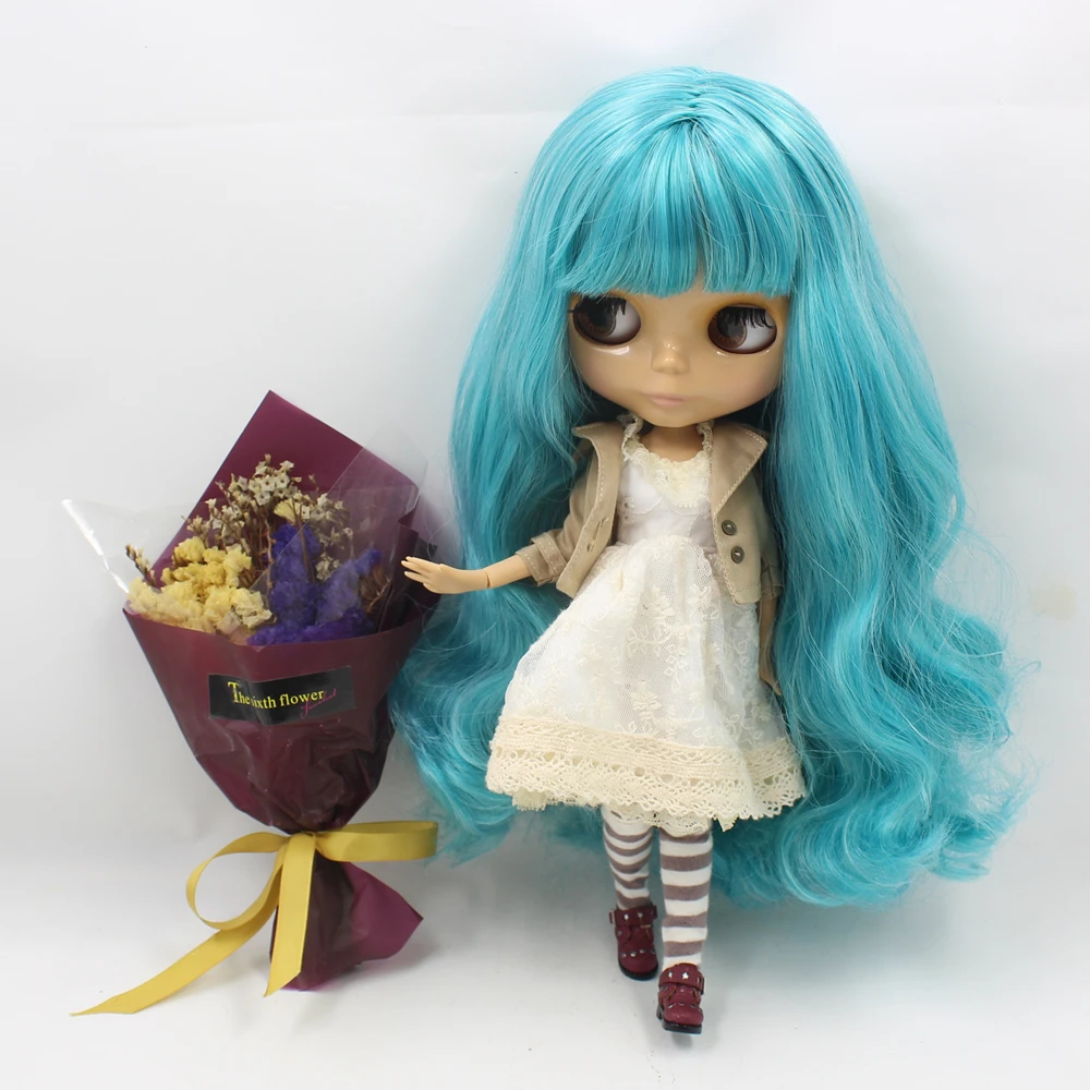 

joint body Nude blyth Doll, Factory doll, tan skin with make up ,Mixed hair