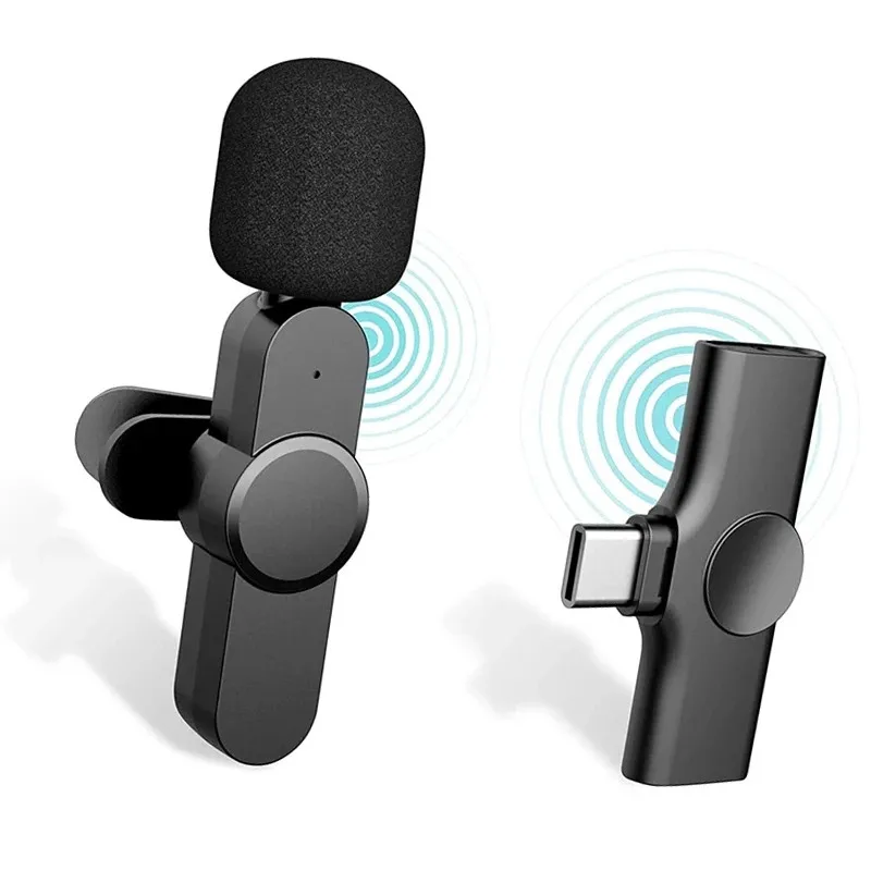 

Wireless Lapel Microphone Convenient Lavalier Mic Noise Reduction Live Interview Mobile Phone Recording for iOS Type C