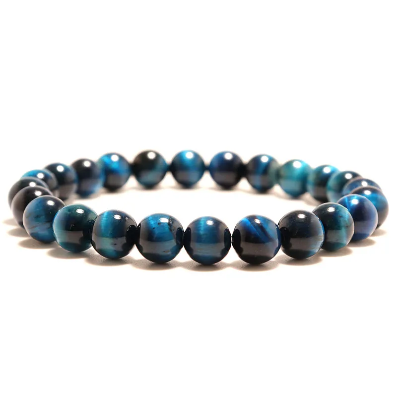 2021 модный браслет тигровый глаз для мужчин и женщин 8 цветов Гладкие бусины