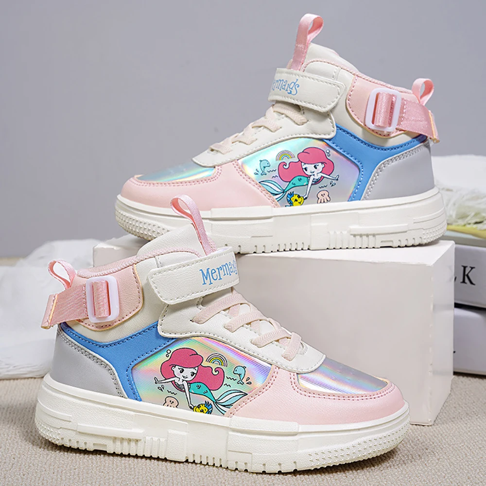 Кроссовки Детские с принтом Русалка Нескользящие на осень/зиму - купить по