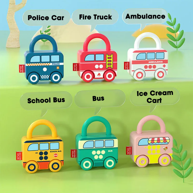Monterssori Materials Early Educational Teaching Aids Toys Baby Lock Key Match Colour Number Learning Toy Car | Игрушки и хобби