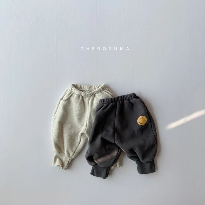 

Winter New Toddler Baby Pants Korean Casual Infants Boys Plus Velvet Trousers Letter Smile Loose Thicken Warm Pants for Boys