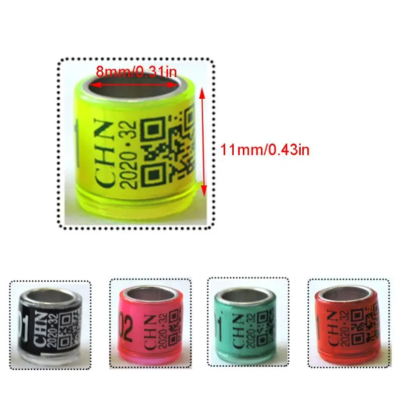 

50Pcs 8mm Aluminum Bird Foot Rings Reusable Racing Pigeon Leg Clips Identify Dove Bands with Number Training Supplies