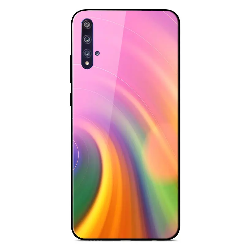 

For Honor 20S Case Painted Silicone Frame Tempered Glass protection shockproof Back Cover For Honor 20S Phone Case 6.26 inch