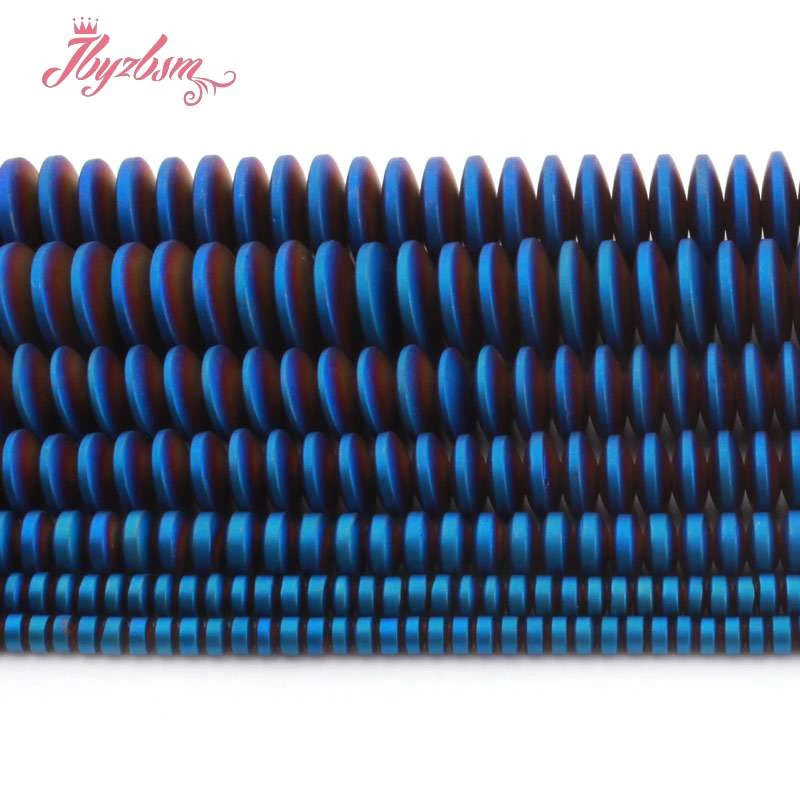 Rondelle синий гематит бусины Фрост рыхлый натуральный камень для самостоятельного